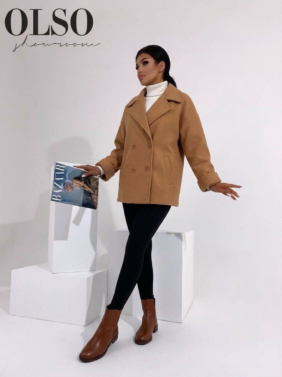 пальто прямого кроя,пальто короткое демисезонное оверсайз riscalda,хлопчатобумажное пальто,пальто женские,пальто оверсайз