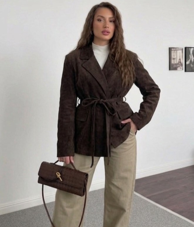 замшевая куртка,куртка замшевая жакет премиум x'zotic,куртка замшевая женская,женская куртка из замши шоколад,замшевая куртка с поясом