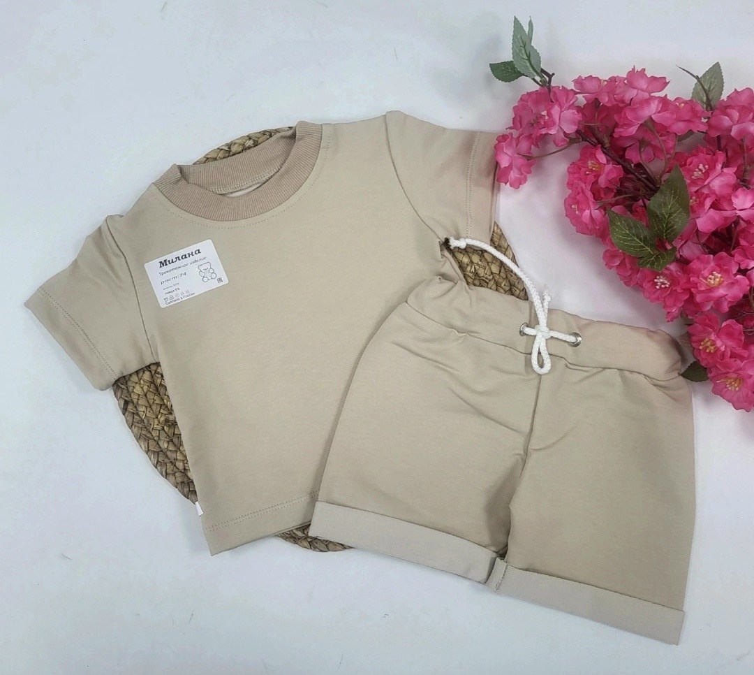 комплект одежды,комплект одежды для малыша,комплект футболка шорты,шорты желтые,шорты для детей