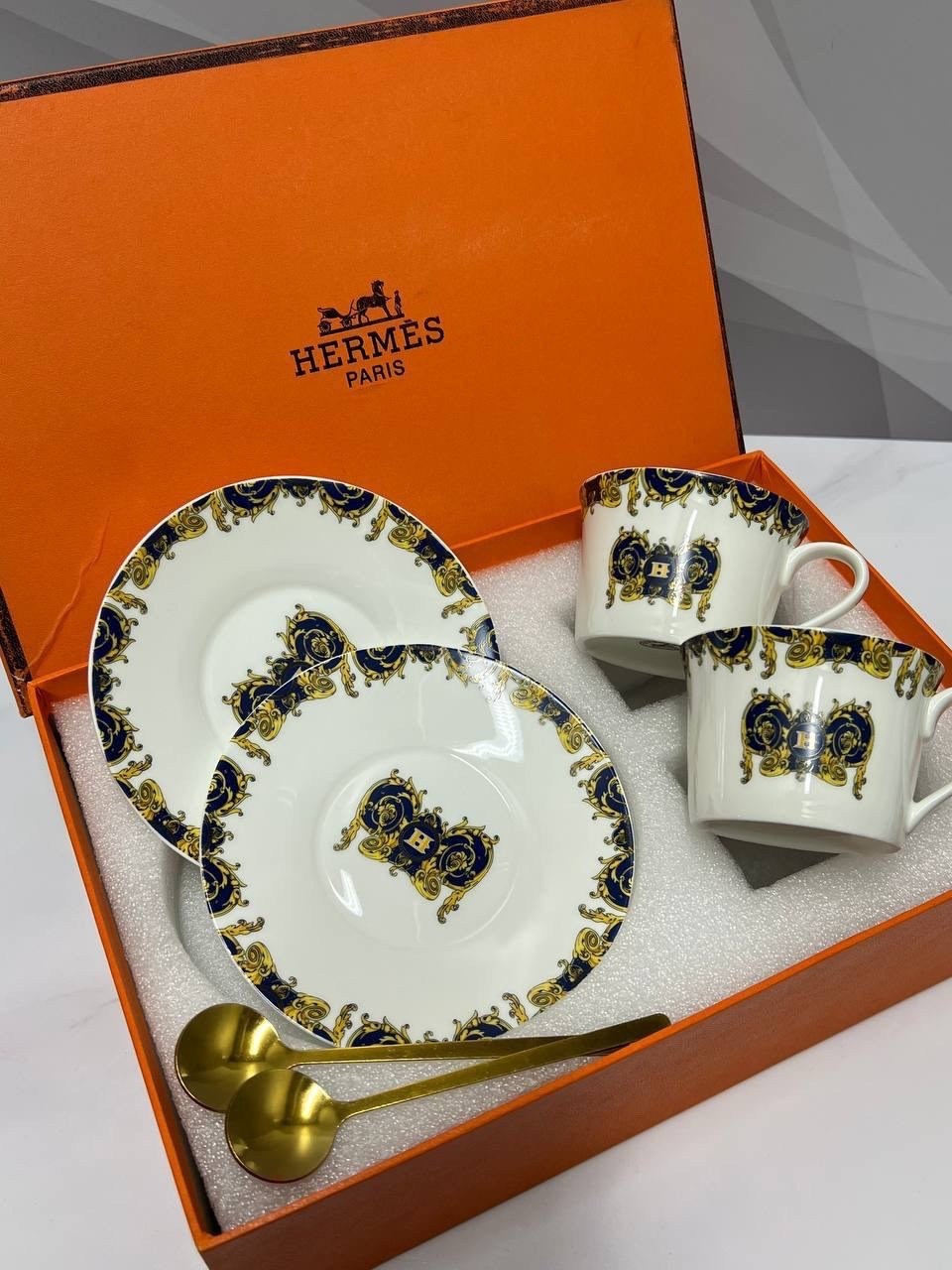 посуда hermes,чайная пара эрмес,чайный набор hermes,чашка кофейная hermes 200 мл,чайные наборы