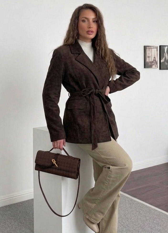 замшевая куртка,куртка замшевая жакет премиум x'zotic,куртка замшевая женская,женская куртка из замши шоколад,замшевая куртка с поясом