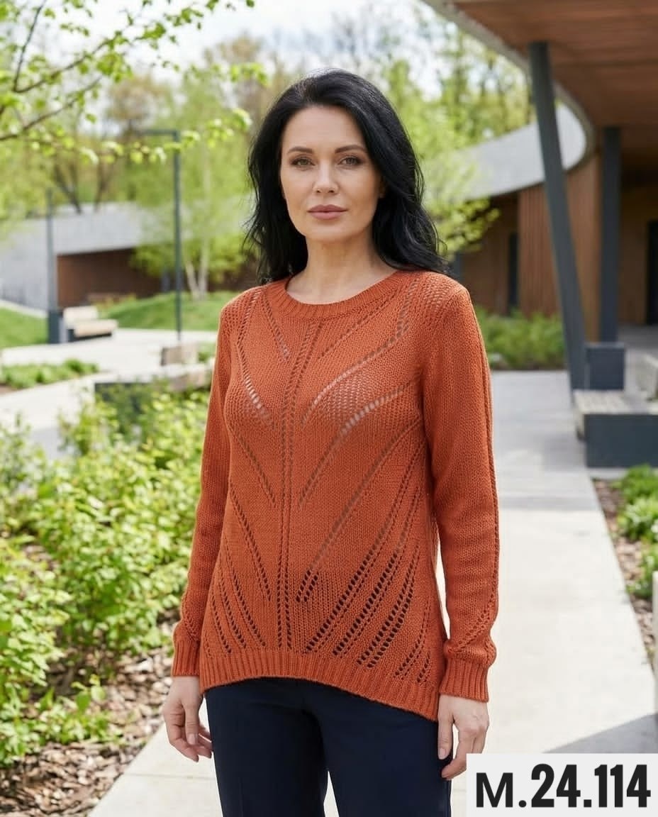 джемпер спицами,пуловер спицами,вязаный пуловер,женский джемпер спицами,ажурный джемпер спицами