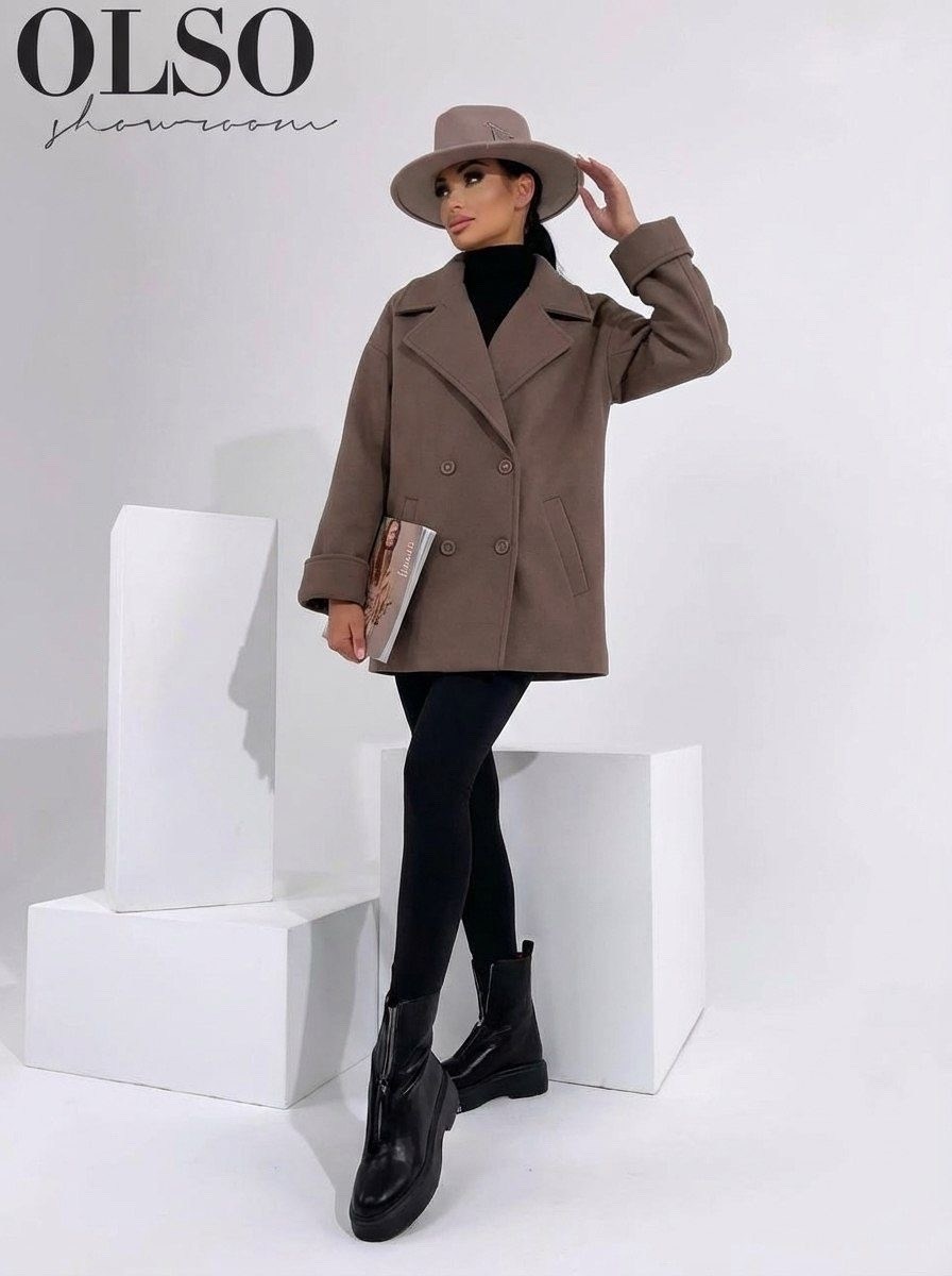 пальто прямого кроя,пальто короткое демисезонное оверсайз riscalda,хлопчатобумажное пальто,пальто женские,пальто оверсайз