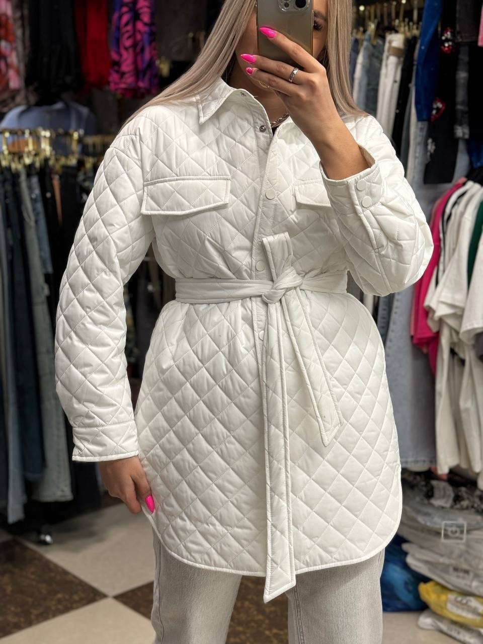 стеганая куртка с поясом,женская демисезонная куртка,куртка женская,демисезонная куртка,куртка рубашка женская стеганая