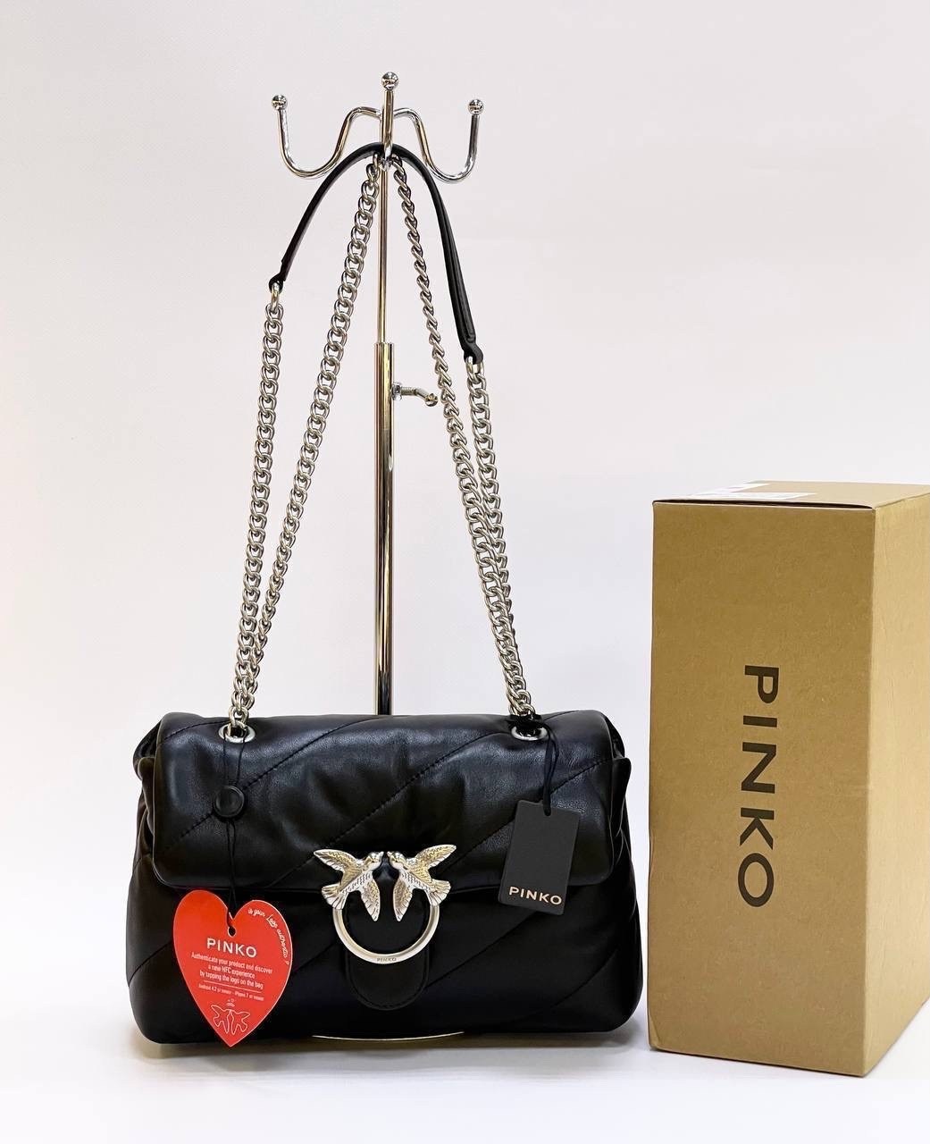 сумка pinko женская,сумки pinko,кожаная сумка pinko,сумка пинко черная с золотой фурнитурой,сумка с птичками бренд pinko