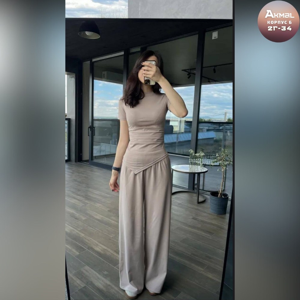 костюм с брюками,спортивные брюки палаццо,костюм женский с брюками,костюм трикотажный с брюками палаццо,брюки комплект