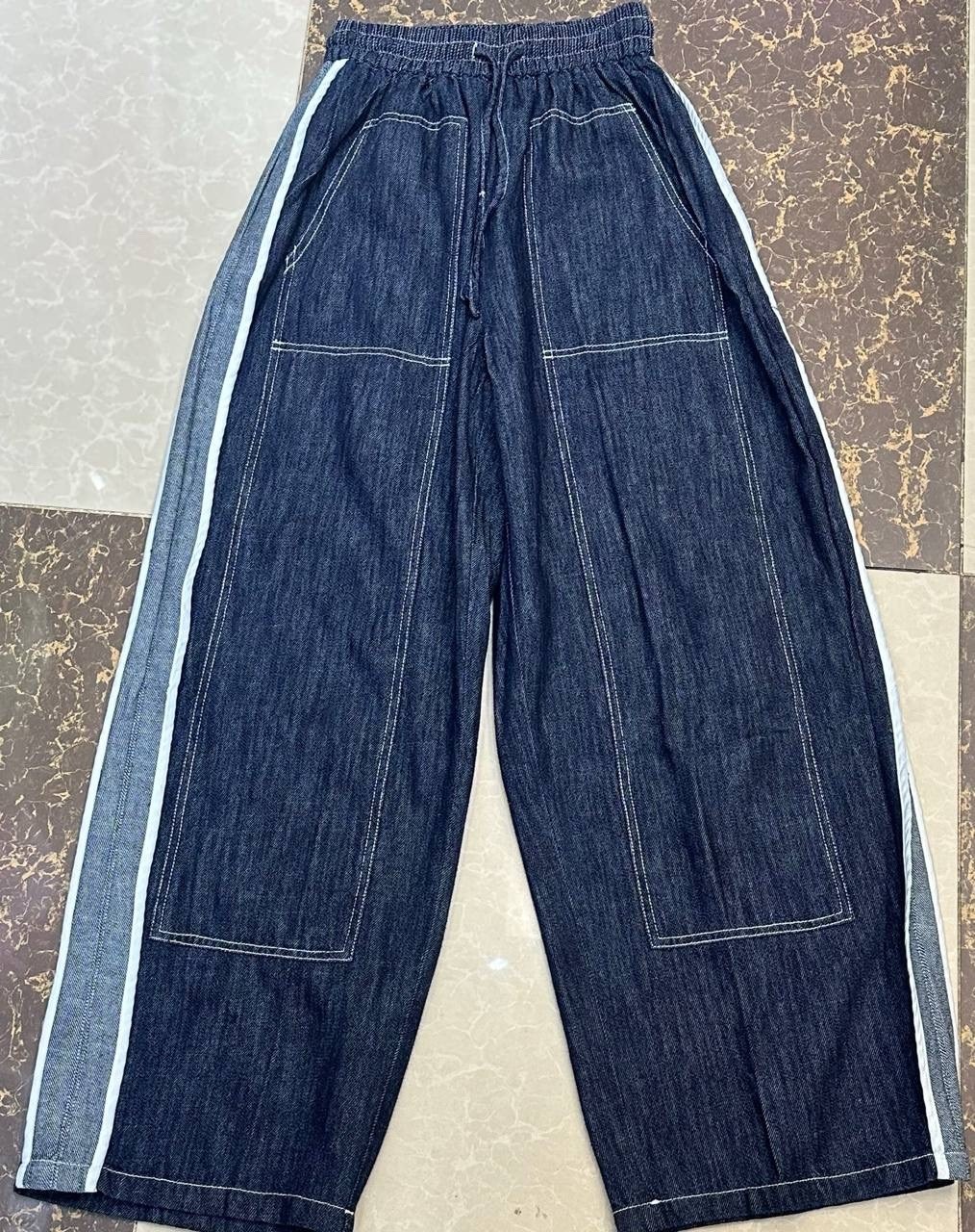 широкие джинсы,джинсы повседневные,джинсы с широкими штанинами,корейские модные мешковатые джинсы y2k в синюю полоску,джинсы с лампасами