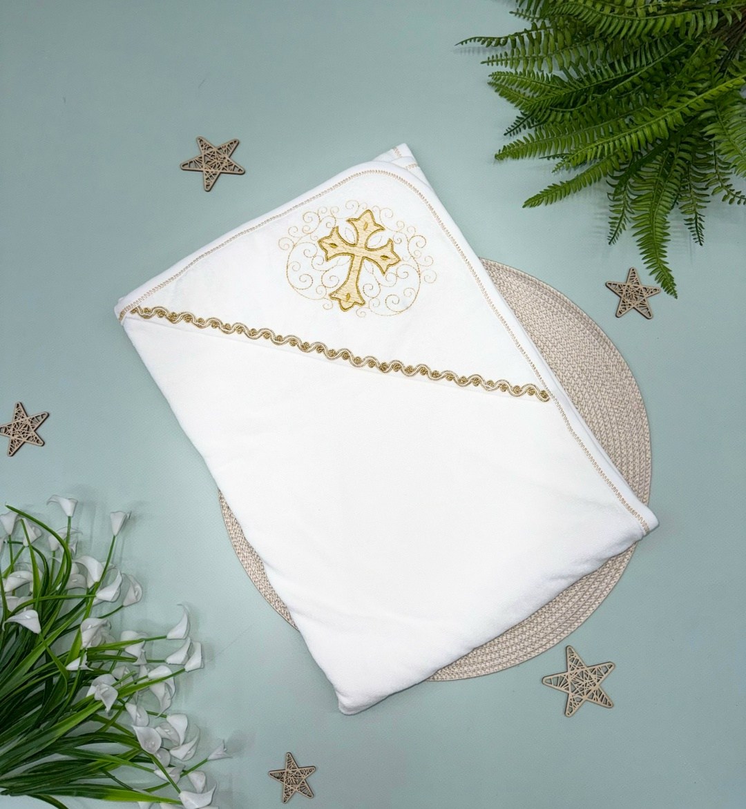 пеленка крестильная,крестильное полотенце с уголком,крестильное полотенце,полотенце для крещения,крестильное полотенце махровое