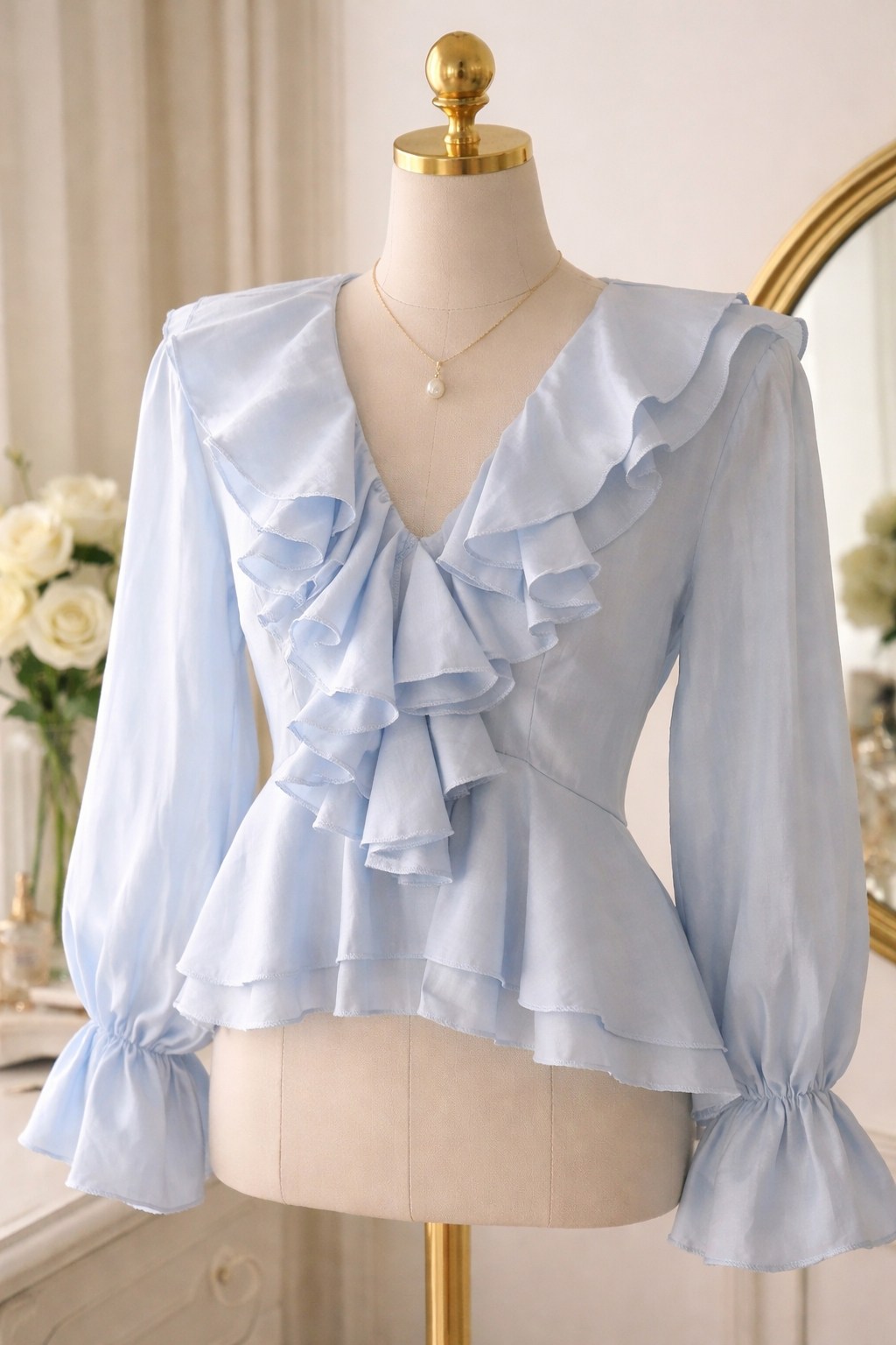 блузка элегантная,блузка с оборками,рубашка с рюшами,женская блузка с оборками,женская шифоновая блузка