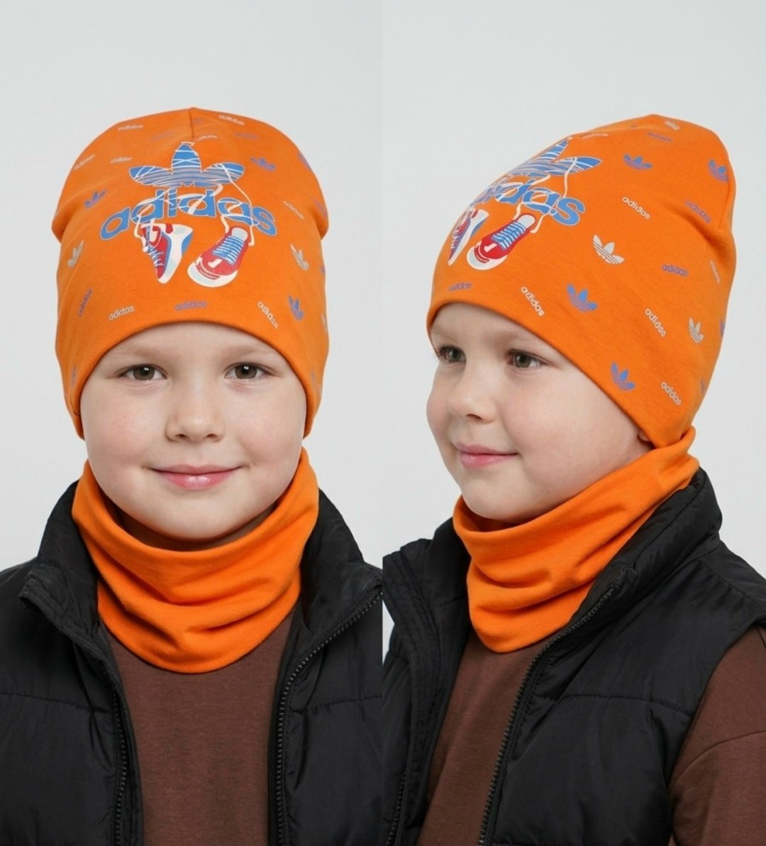 комплект шапка снуд,комплект трикотажный,детская шапка,шапка и снуд,шапка комплект