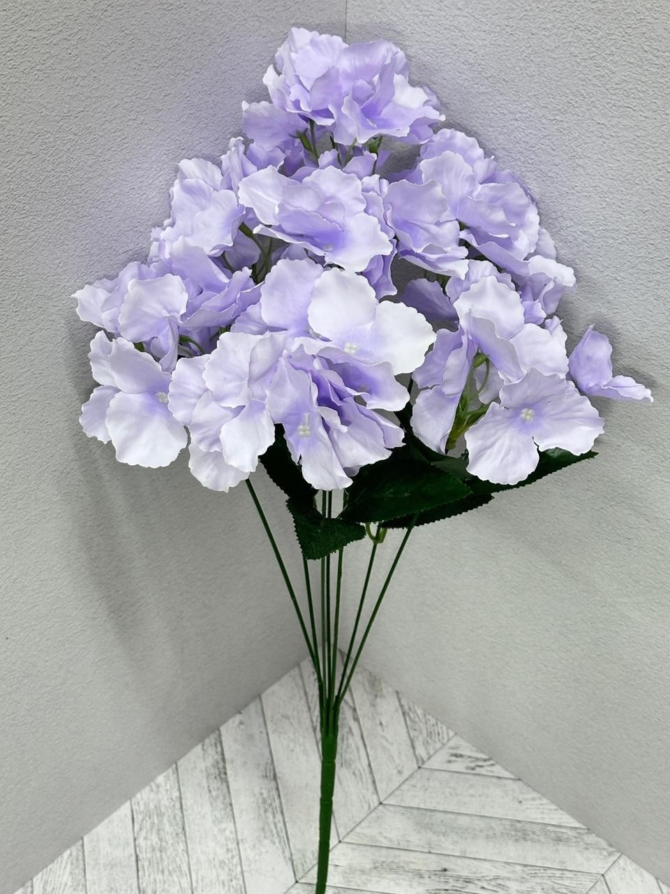 гортензия искусственная,голубая гортензия,цветы гортензии искусственные,нежно голубая гортензия,гортензия искусственная для декора интерьера голубая 48 см