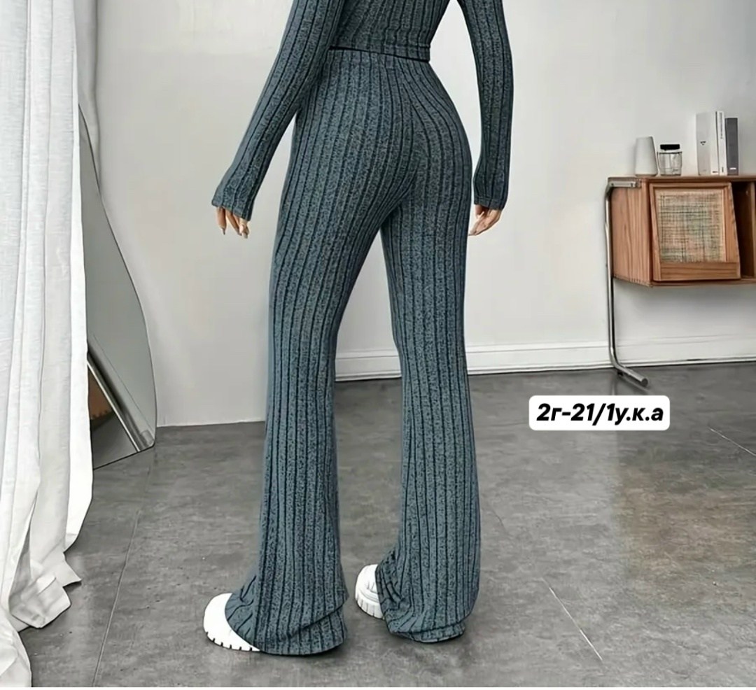 женские трикотажные брюки-клеш chronstyle с высокой талией,женские трикотажные брюки клеш,брюки клеш,женские брюки клеш,трикотажные брюки клеш