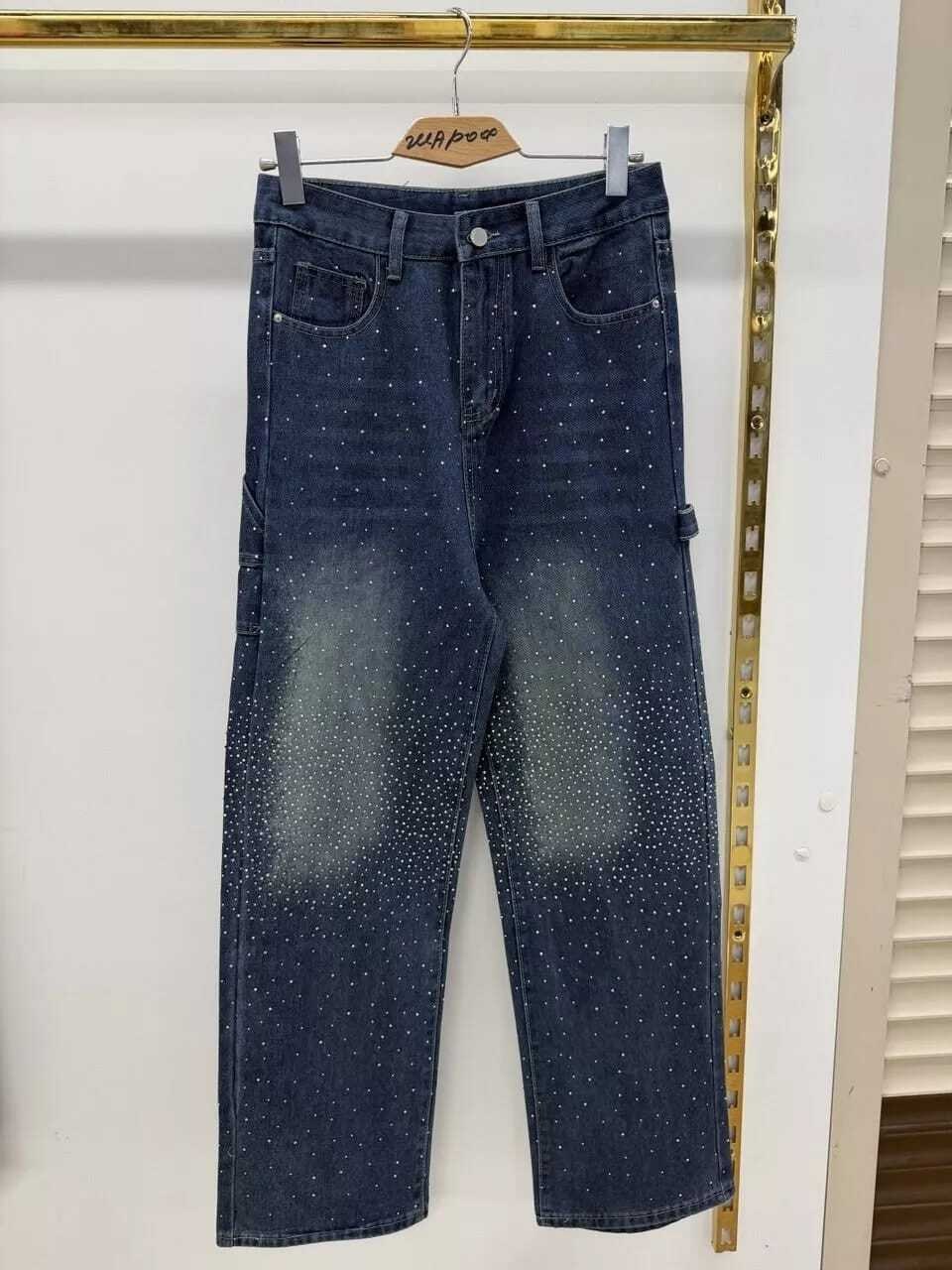 джинсовые брюки,джинсы со стразами,стильные джинсы,женские джинсы,джинсы со стразами широкие