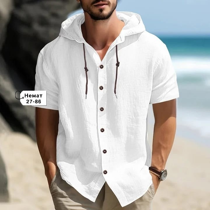 рубашка с капюшоном мужская,рубашка с капюшоном,мужская льняная рубашка,мужская повседневная рубашка,повседневная рубашка