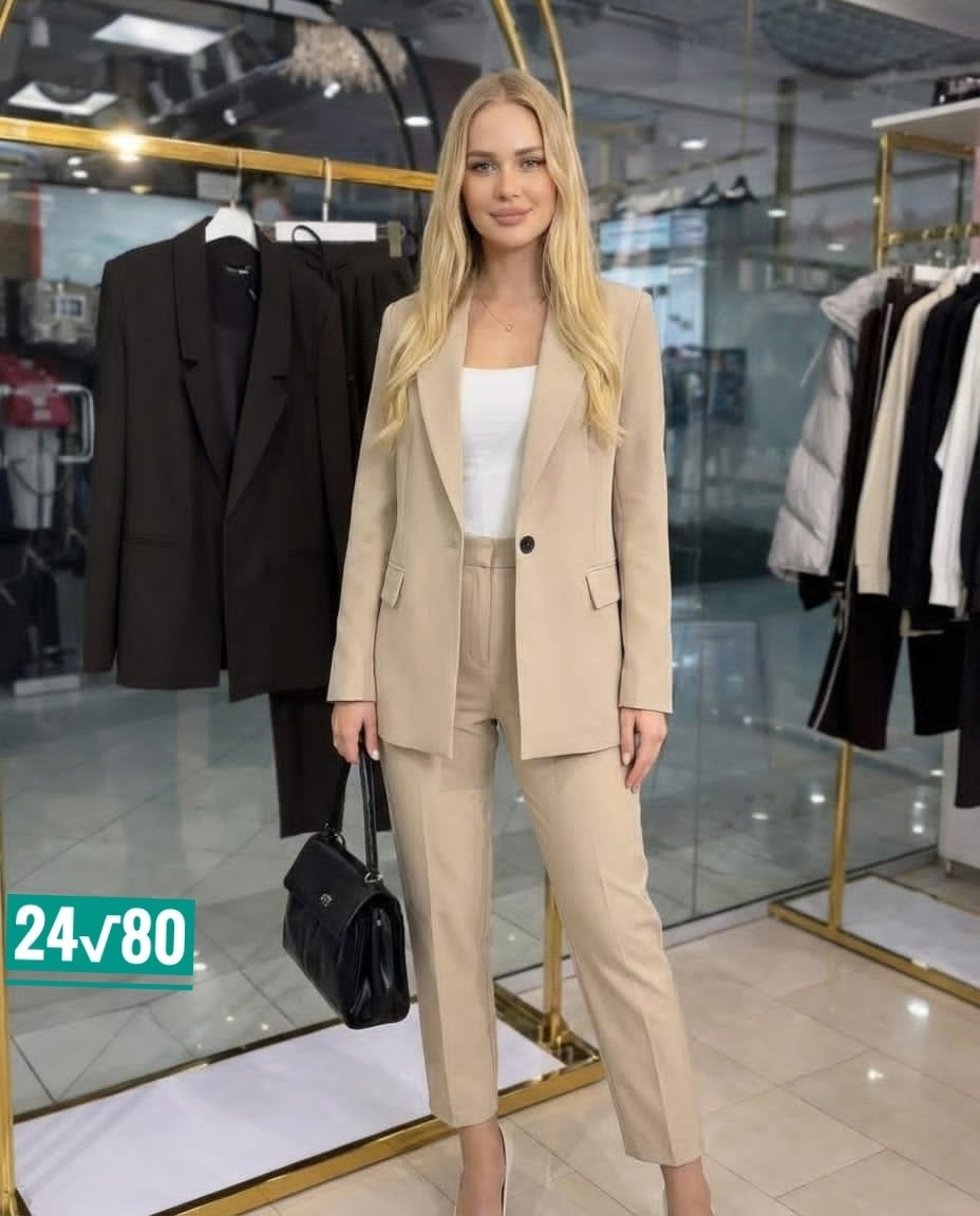 костюм брючный dilanavip 1942/2 черный,женский брючный костюм dilana vip 1942-2 чёрный,классический женский брючной костюм,брючный костюм,брючный костюм женский