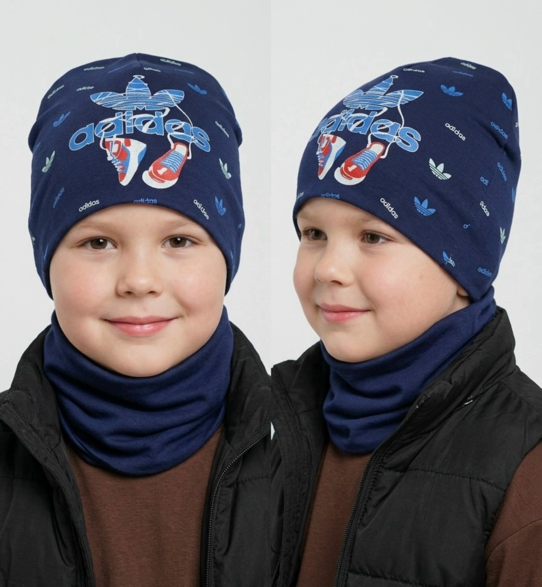 комплект шапка снуд,комплект трикотажный,детская шапка,шапка и снуд,шапка комплект