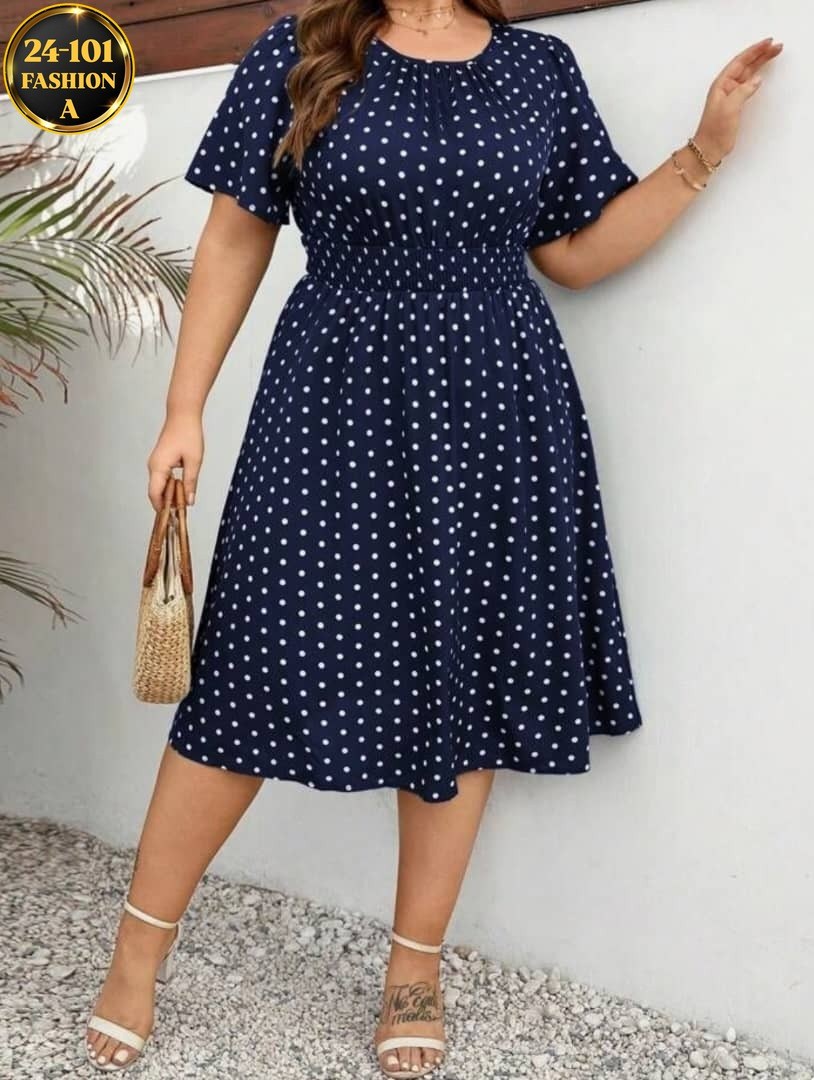 платье больших размеров в горошек,женское платье в горошек,летние платья больших размеров,платье на полных женщин,платья в горошек