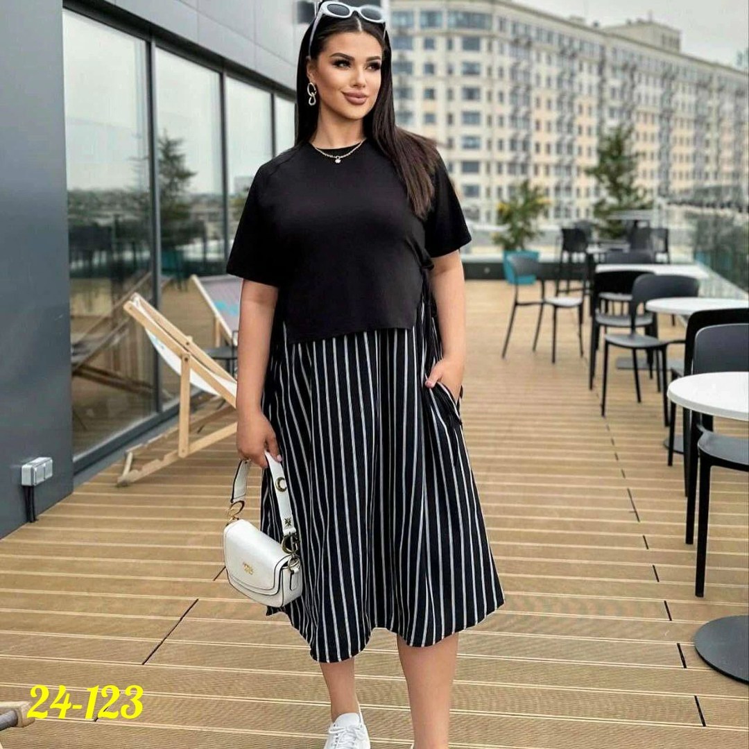 комбинированное платье,одежда больших размеров,платье женская,стильное платье,платье женское летнее в полоску