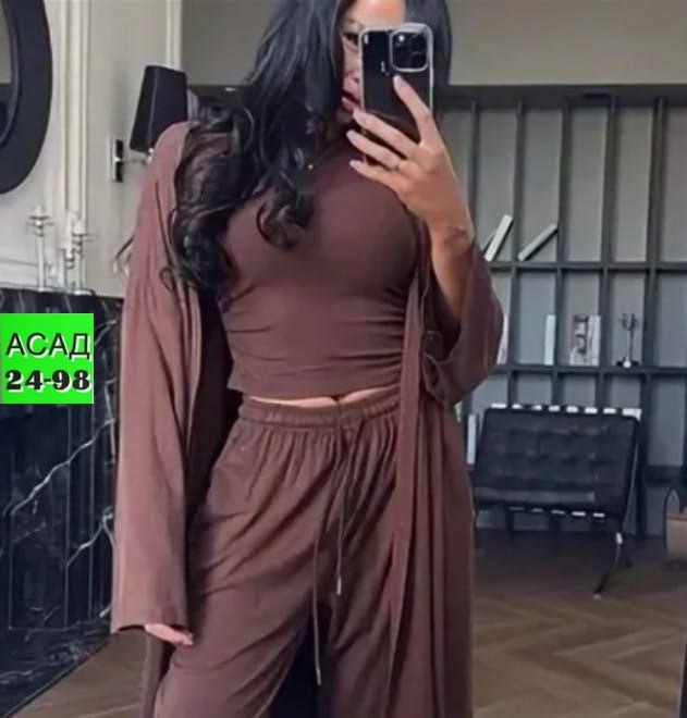 костюм женский,женский костюм тройка,костюм с брюками палаццо,,костюм летний с брюками палаццо и кимоно и топом