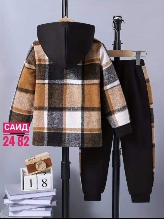 комплект одежды для мальчика,куртка барбери трансформер,одежда для мальчиков,стильный детский костюм,куртка в клетку