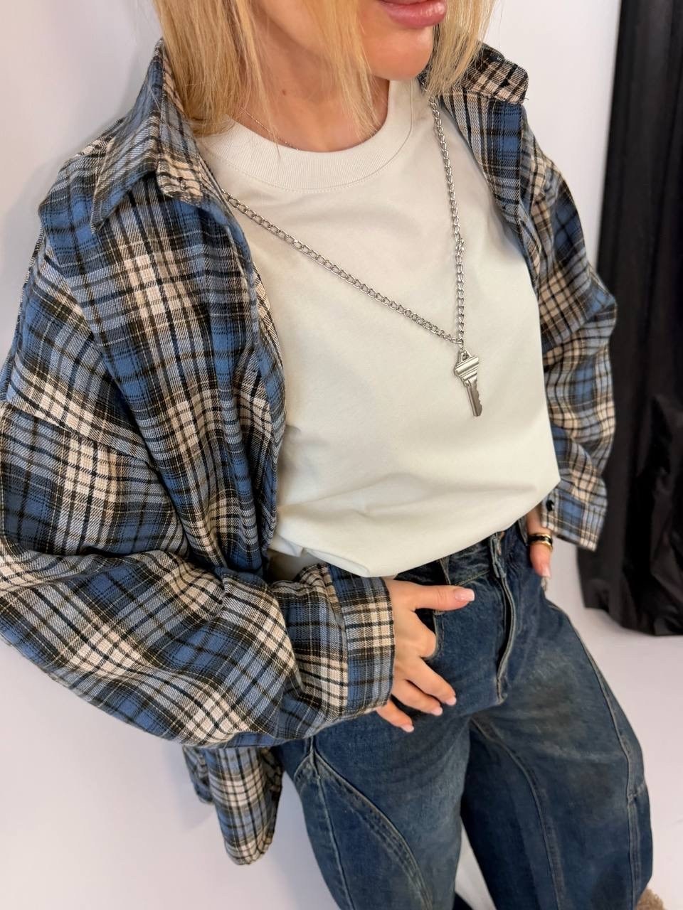 рубашка оверсайз удлиненная в клетку annemore,рубашка в клетку женская оверсайз,рубашка в клетку,рубашка оверсайз в клетку удлиненная thirteen brand,рубашка в клетку оверсайз удлиненная