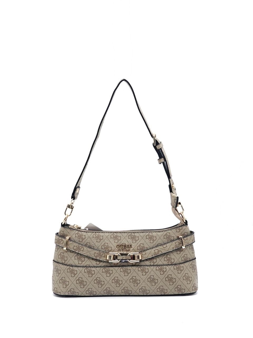 наплечная сумка guess eco erica schultertasche 24 cm цвет latte logo,сумка guess,сумка guess на плечо,сумка guess женская,сумка guess через плечо женская
