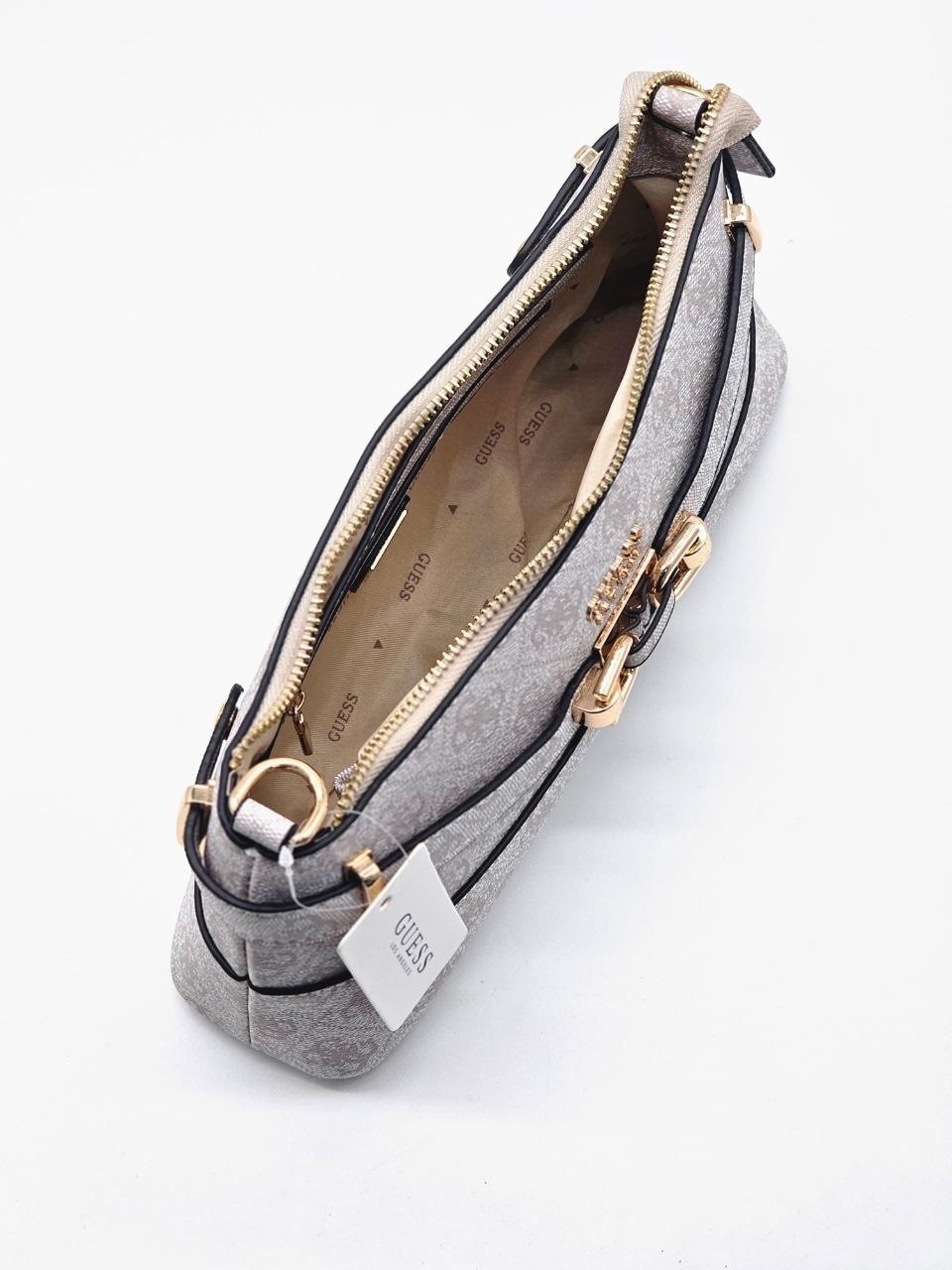 женская сумка guess,сумка через плечо guess,сумка guess,сумка на плечо guess,сумка хобо с принтом из монограмм бренда noelle guess