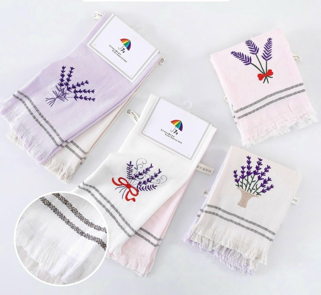 набор кухонные полотенец,набор полотенец с вышивкой,полотенца кухонные прованс,полотенце кухонное с бахромой,кухонное полотенце