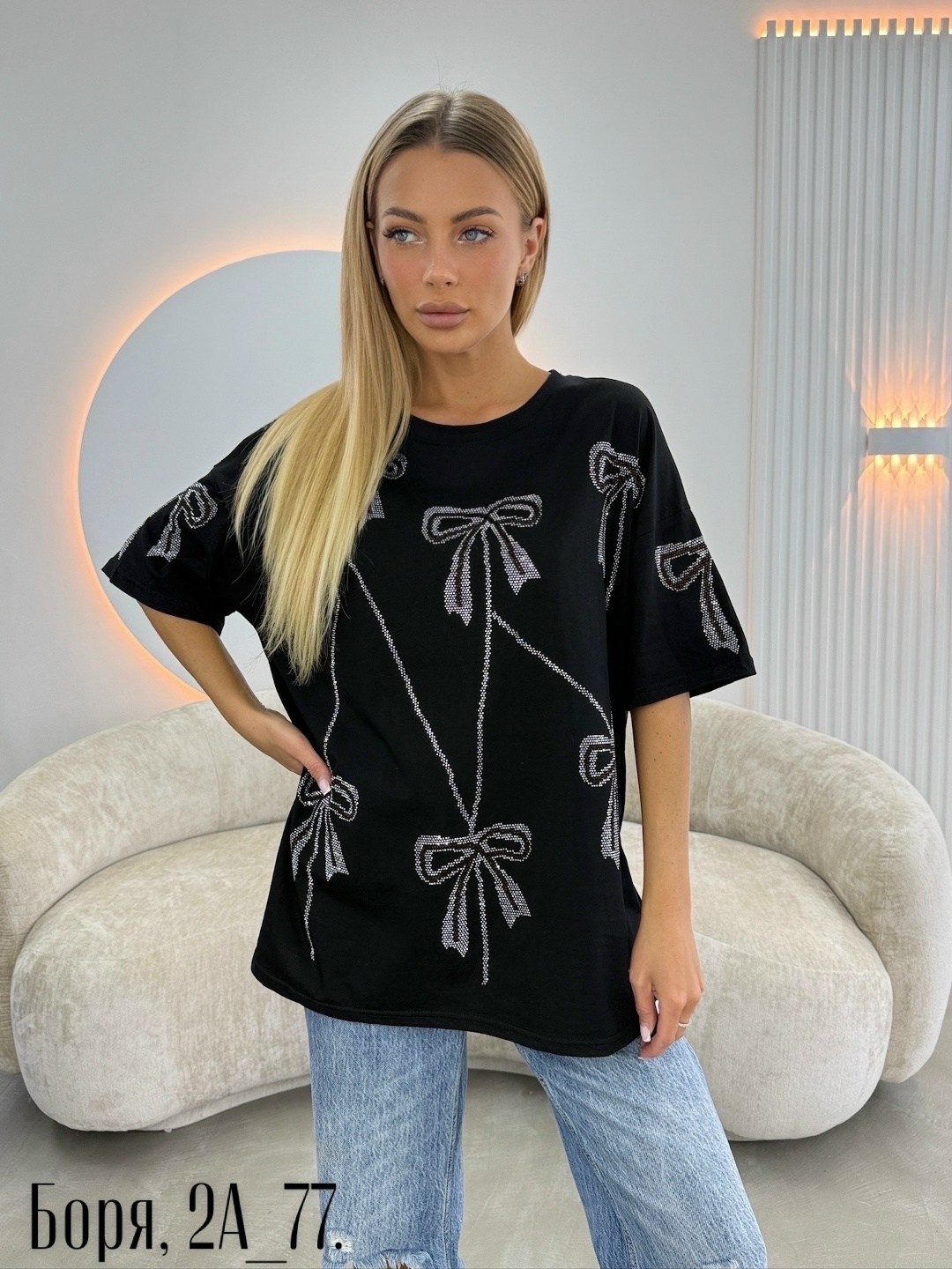 футболка со стразами оверсайз gul fashion,женская футболка,футболка женская оверсайз со стразами чёрная,футболка оверсайз со стразами,женская футболка оверсайз