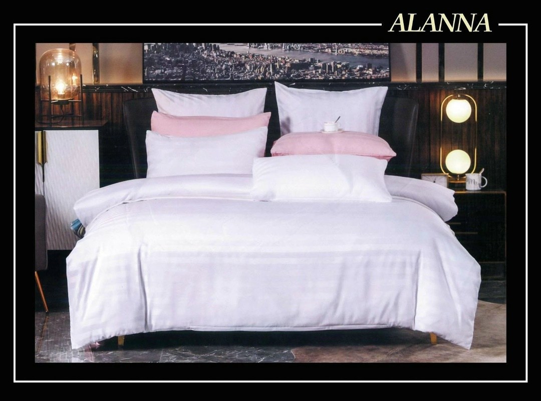 комплект постельного белья alanna,постельное белье страйп сатин alanna,постельное белье страйп сатин,комплект постельного белья страйп сатин,комплект постельного белья alanna сатин .белое