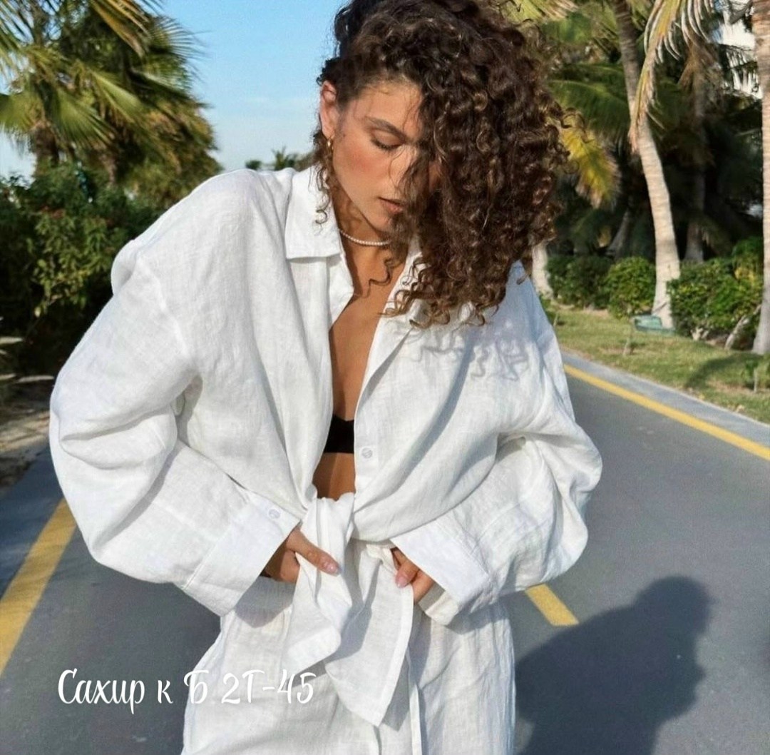 брюки "бали" молочный,стильные костюмы,костюм белый,брючный костюм в пижамном стиле из льна свободного кроя,модная коллекция