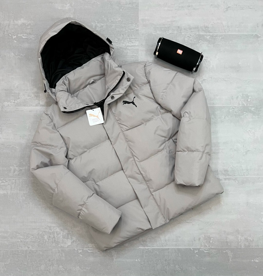 серый пуховик пумам мужской,пуховик puma мужской,куртка зимняя,зимняя куртка puma,пуховик puma