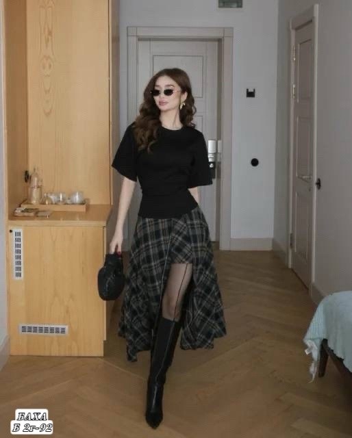 юбка с кофтой,мода стиль,корейская мода,стильные наряды,модные наряды