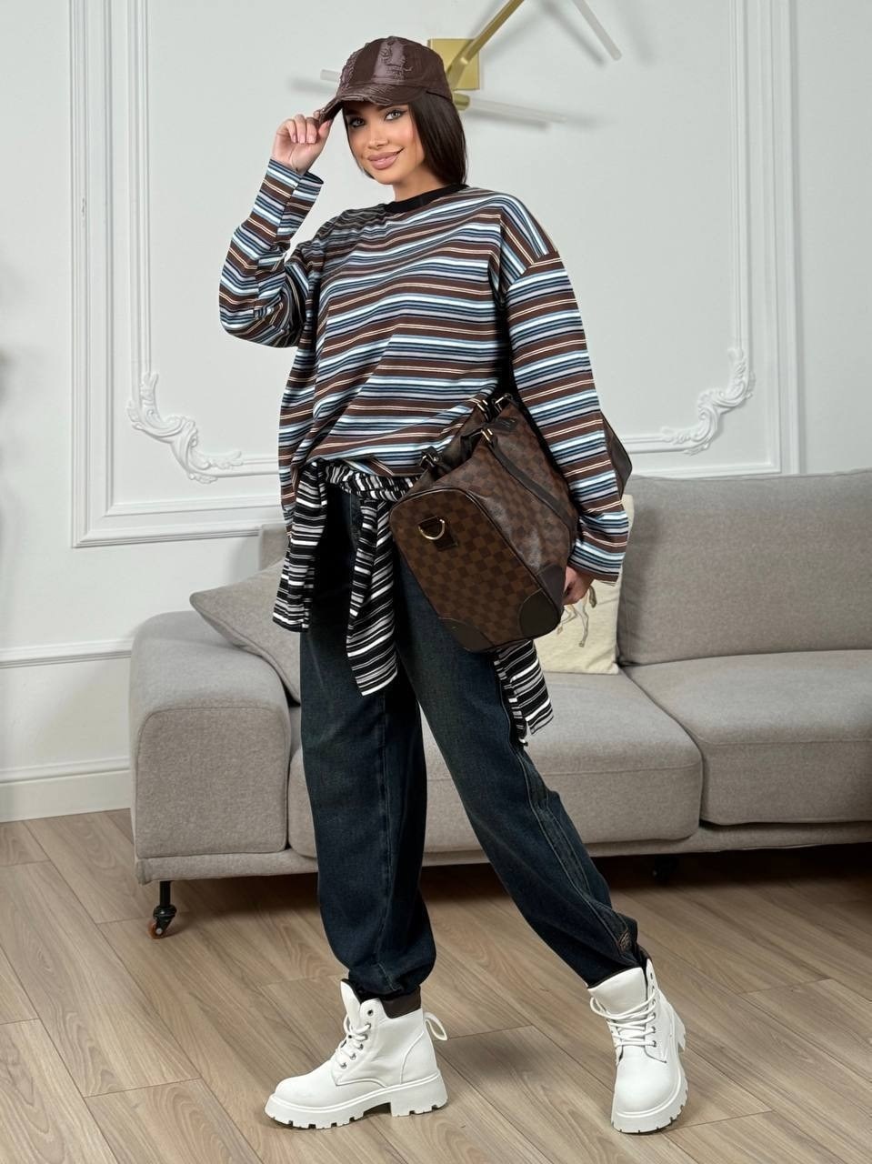 женский свитер оверсайз,джемпер оверсайз в полоску,свитер оверсайз в полоску женский,свитер оверсайз в полоску,кофта оверсайз