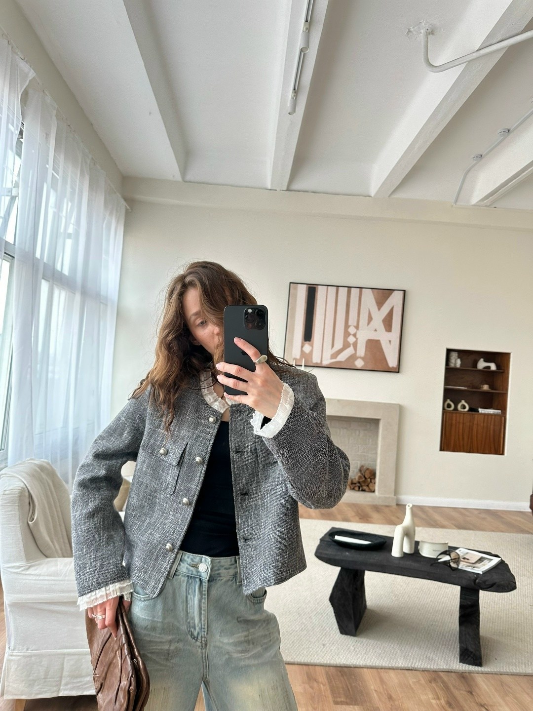 жакет твидовый,трендовый нишевый высококачественный твидовый шерстяной пиджак unxx для женщин,жакет твидовый укороченный,жакет укороченный женский твидовый,твидовый жакет женский