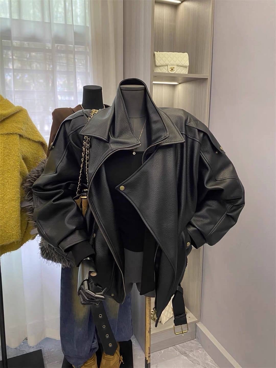 куртка оверсайз,куртка женская из искусственной кожи,кожаная куртка,женская кожаная куртка,куртка косуха