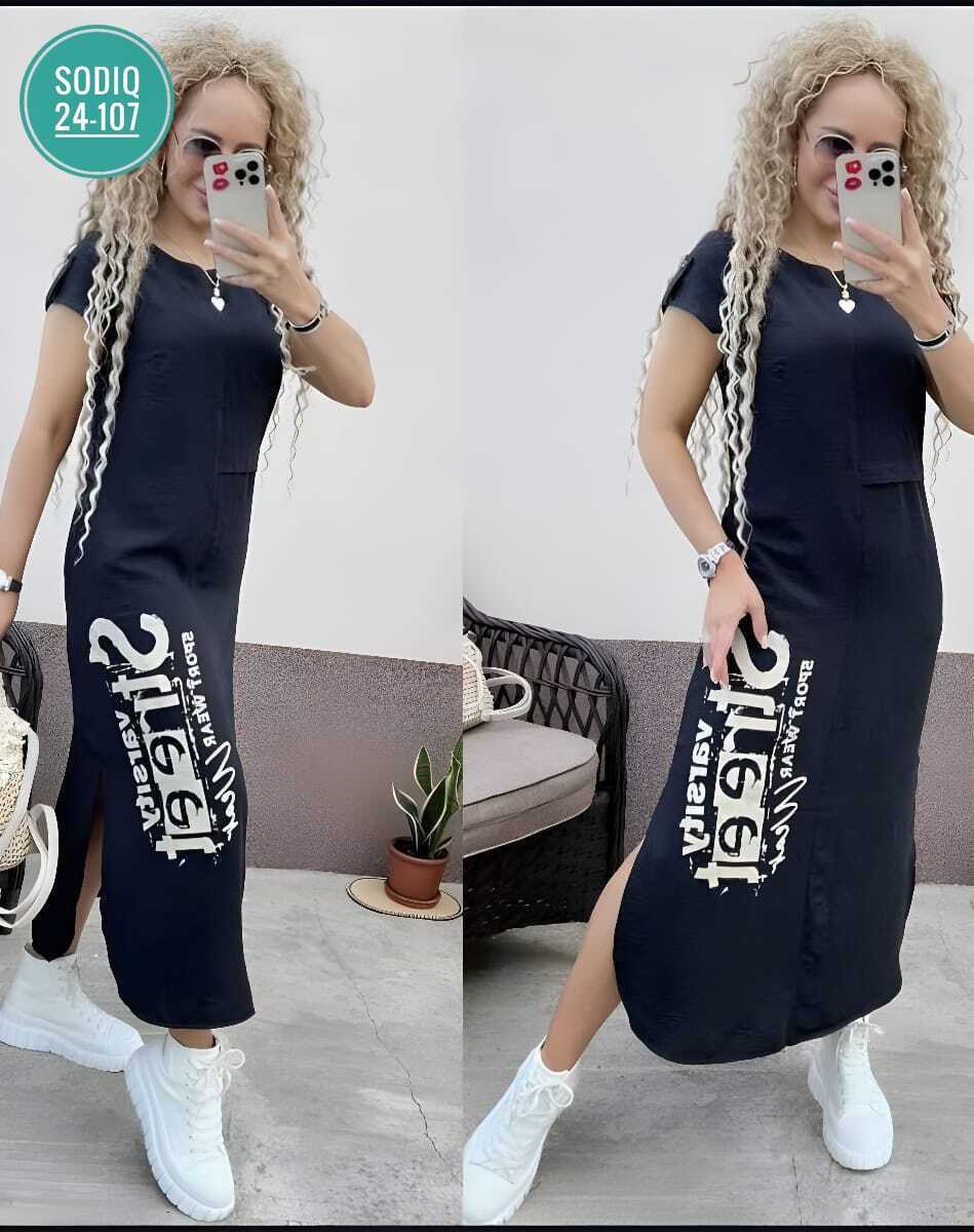 стильное длинное платье с принтом,платье спортивное женское,спортивное платье,платье женской,платье