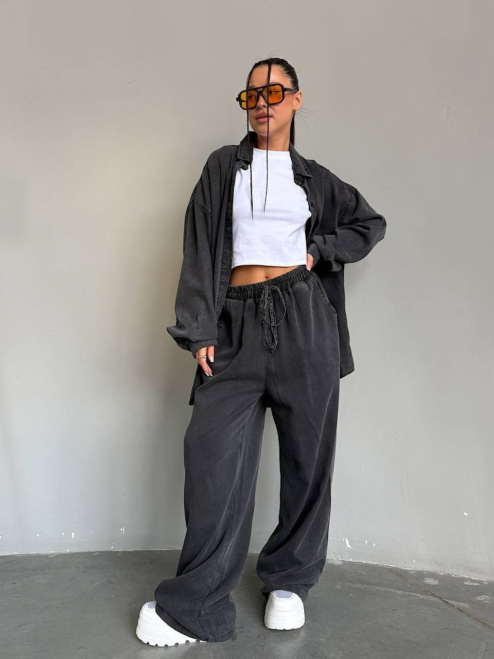 повседневный костюм,костюм брючный с рубашкой,костюм брючный с рубашкой оверсайз,летний костюм оверсайз,оверсайз рубашка