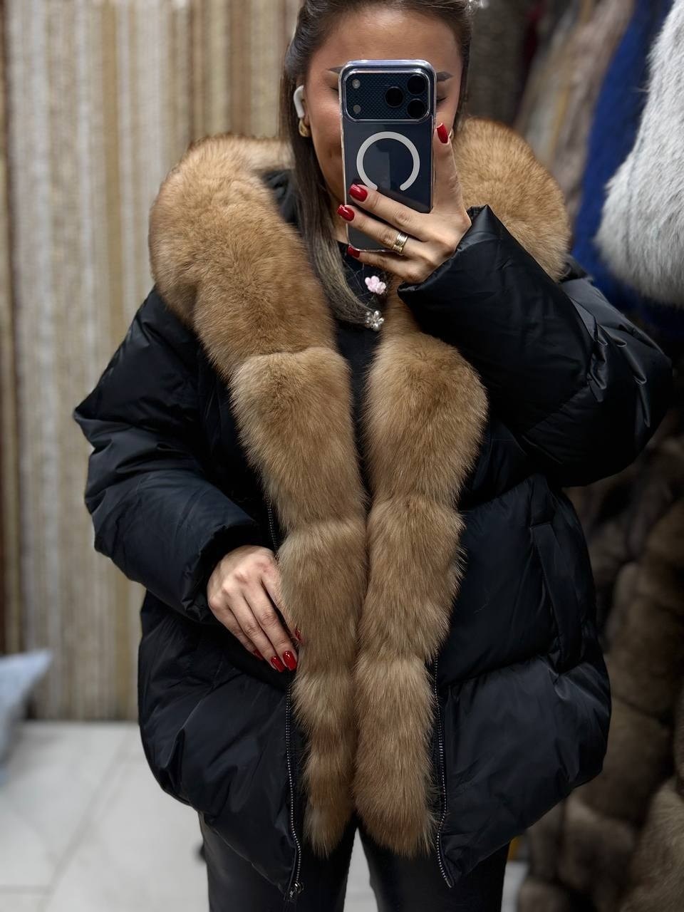 куртка - пуховик с мехом песца city furs,пуховик с натуральным мехом,пуховик с натуральным песцом,пуховик женский с натуральным мехом,пуховик