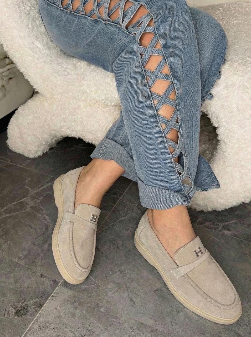 замшевые лоферы hermes,лоферы hermes,лоферы замшевый,лоферы женские loro piana,