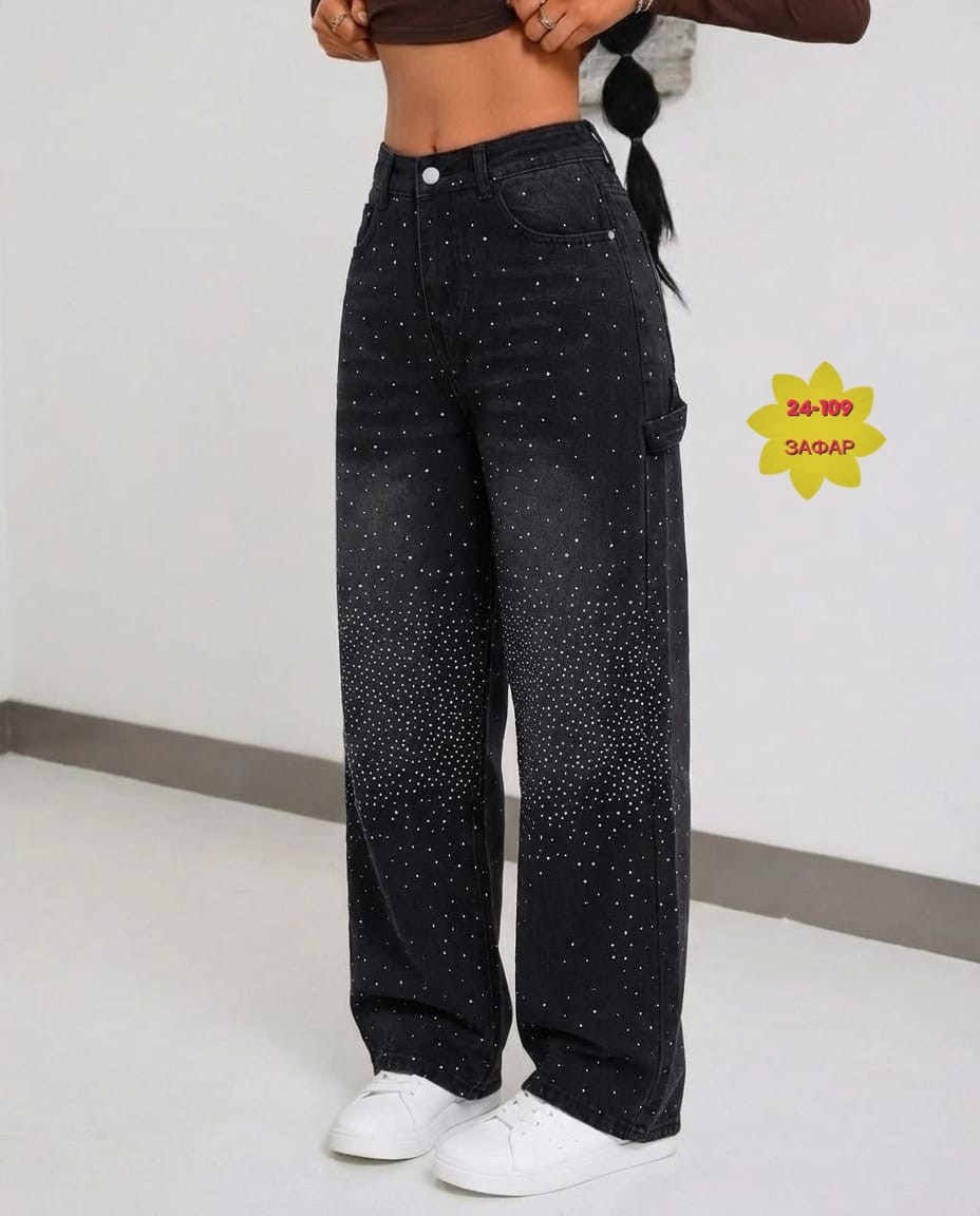 джинсы трубы со стразами notte lunare,джинсы со стразами,джинсы клёш со стразами,женские джинсы,женские джинсы со стразами