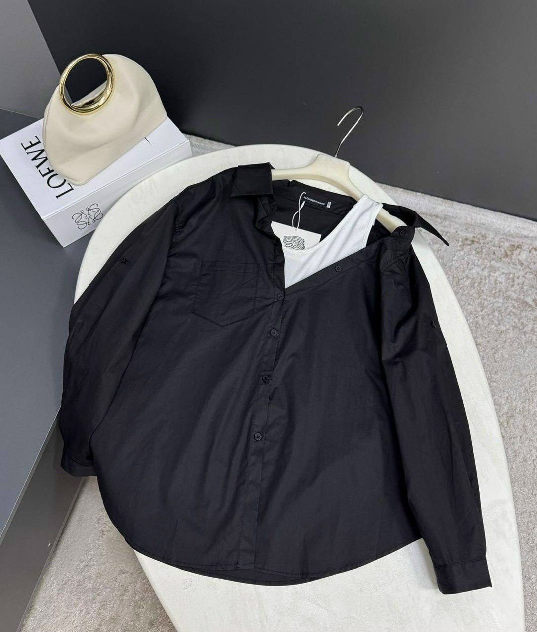 стильная рубашка оверсайз,рубашка стильная,рубашка черная оверсайз,рубашка женская