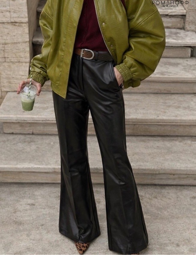 модные образы,кожаные штаны,вечерняя блузка,брюки кожаные