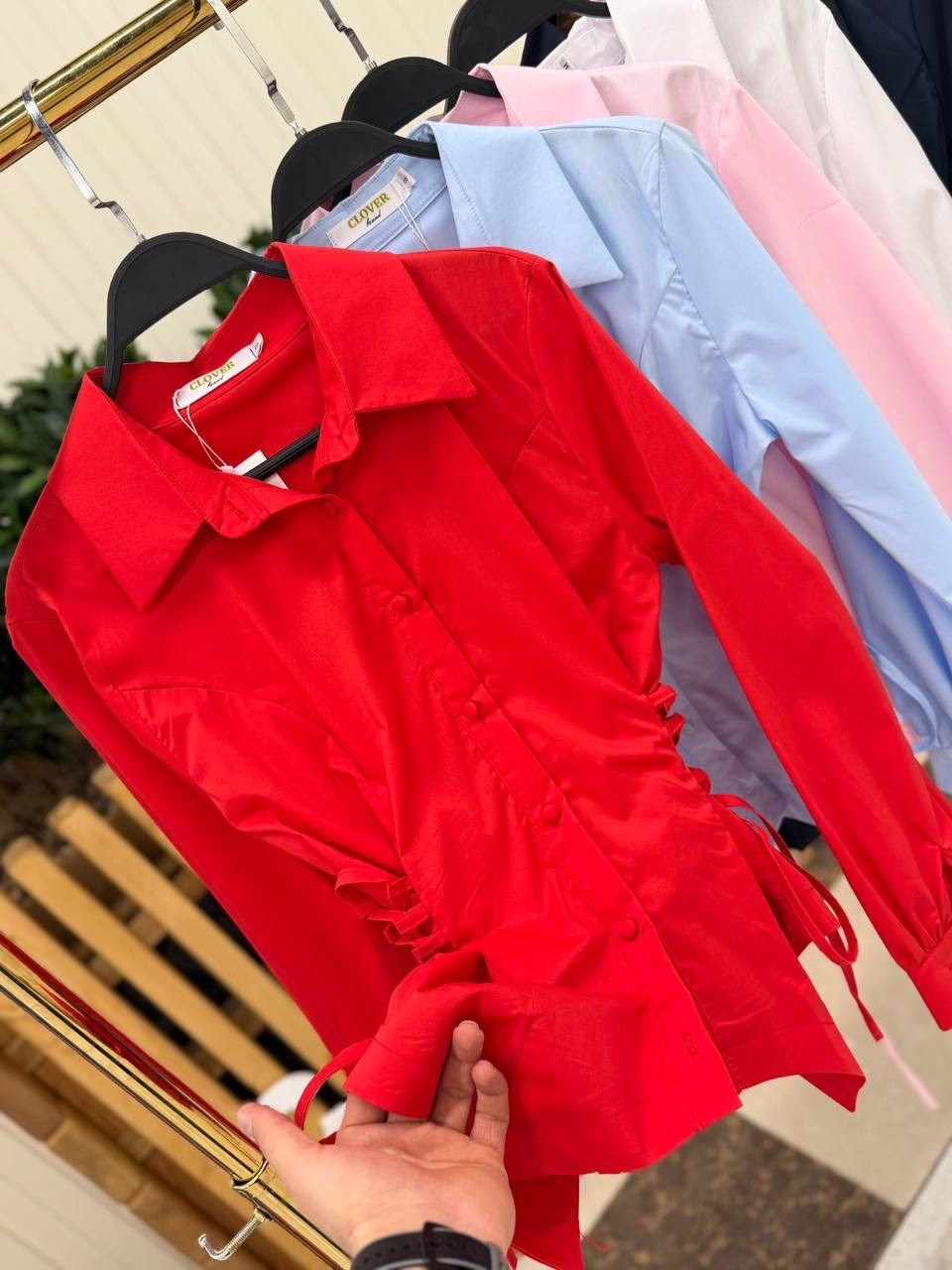 рубашка женская,стильная рубашка,женские блузки,рубашка красная,рубашка