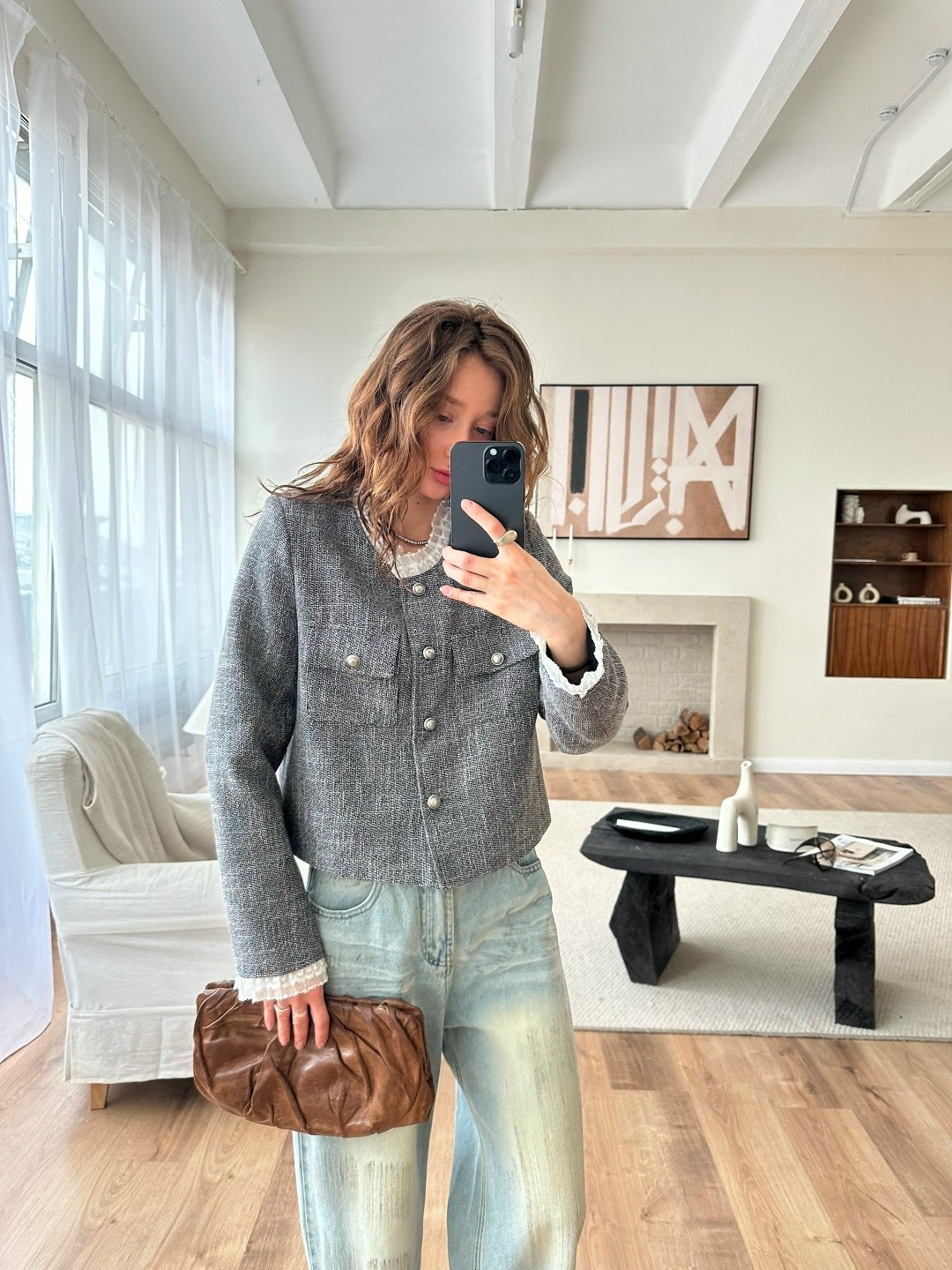 жакет твидовый,трендовый нишевый высококачественный твидовый шерстяной пиджак unxx для женщин,жакет твидовый укороченный,жакет укороченный женский твидовый,твидовый жакет женский