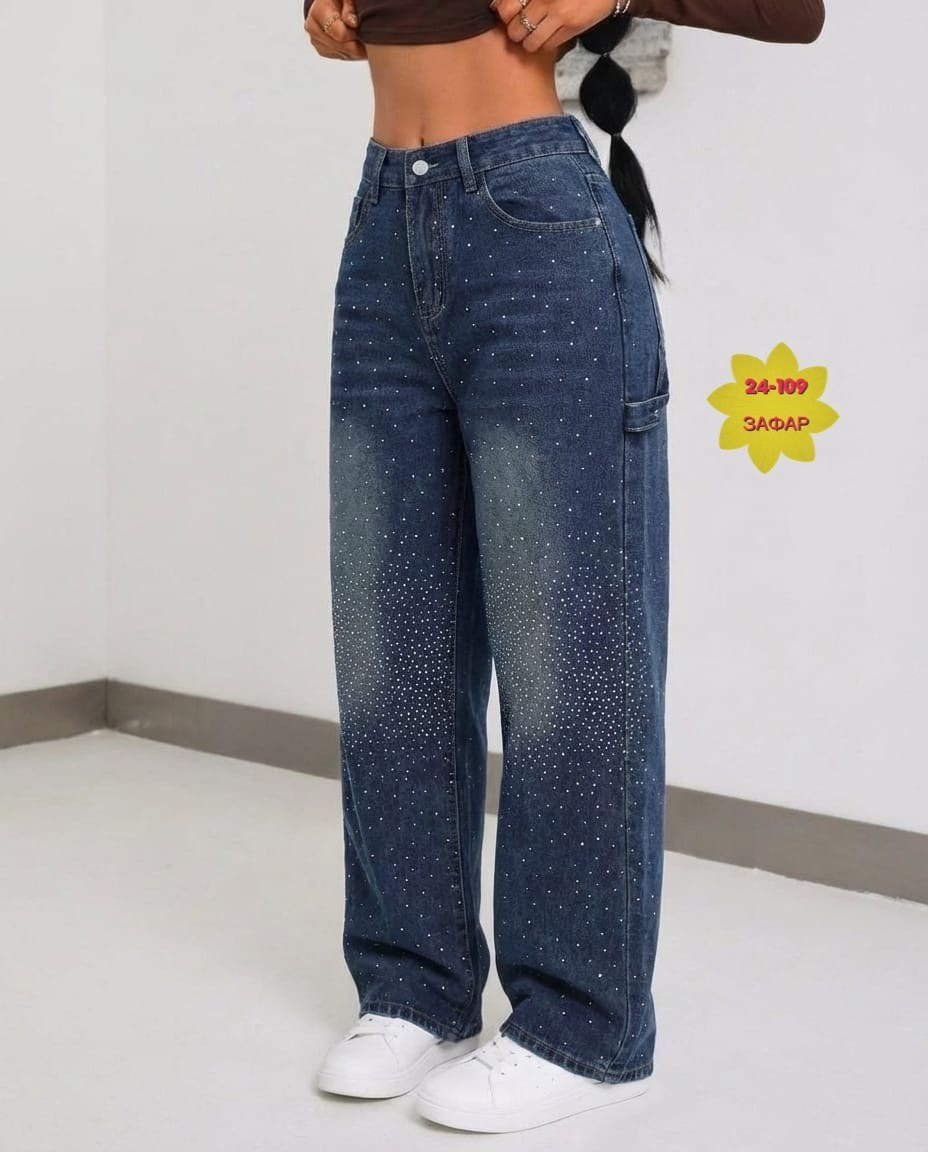 джинсы трубы со стразами notte lunare,джинсы со стразами,джинсы клёш со стразами,женские джинсы,женские джинсы со стразами