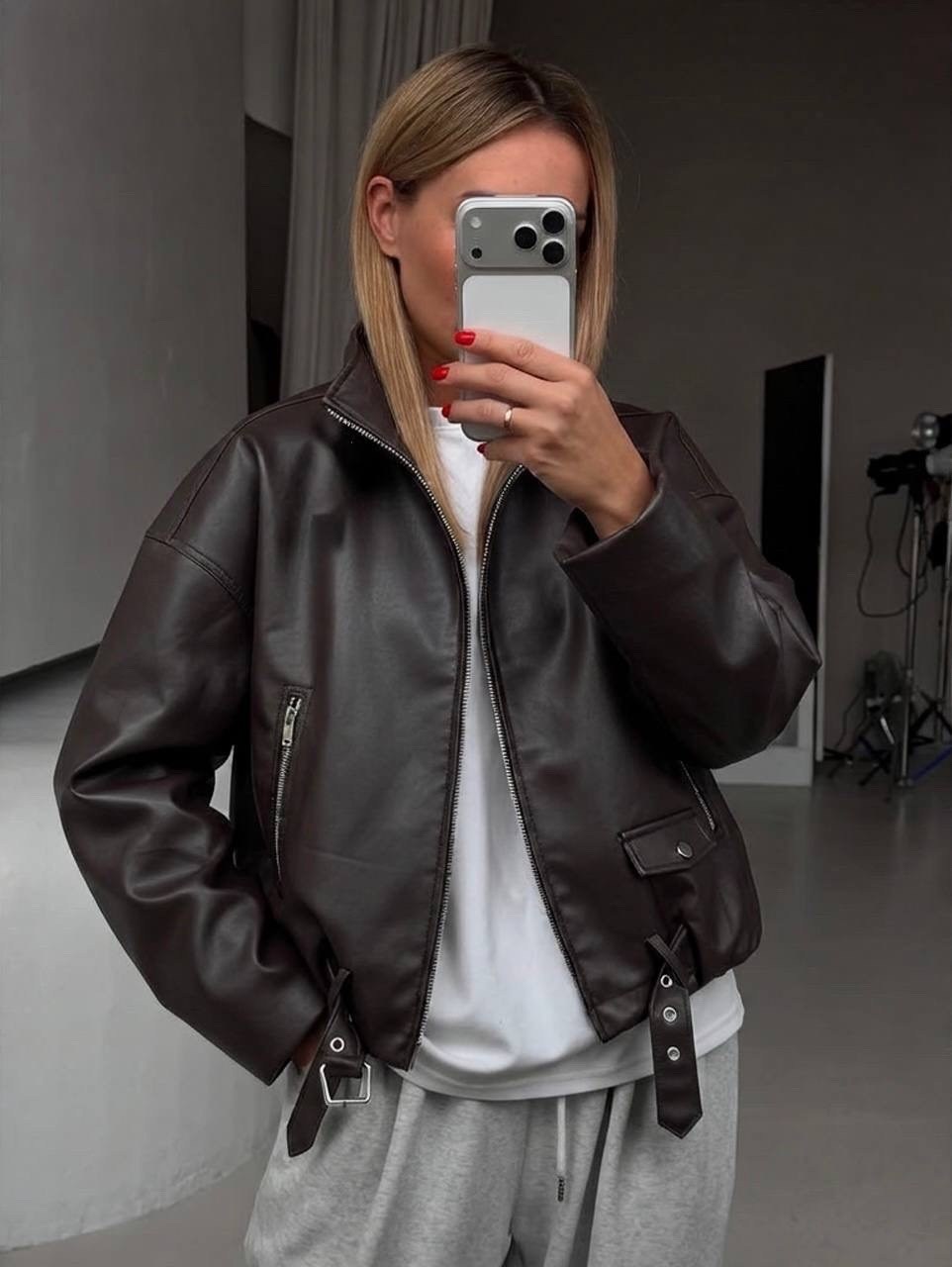 женская кожаная куртка,кожаная куртка,куртка бомбер,куртка-бомбер из искусственной кожи,женская куртка из искусственной кожи