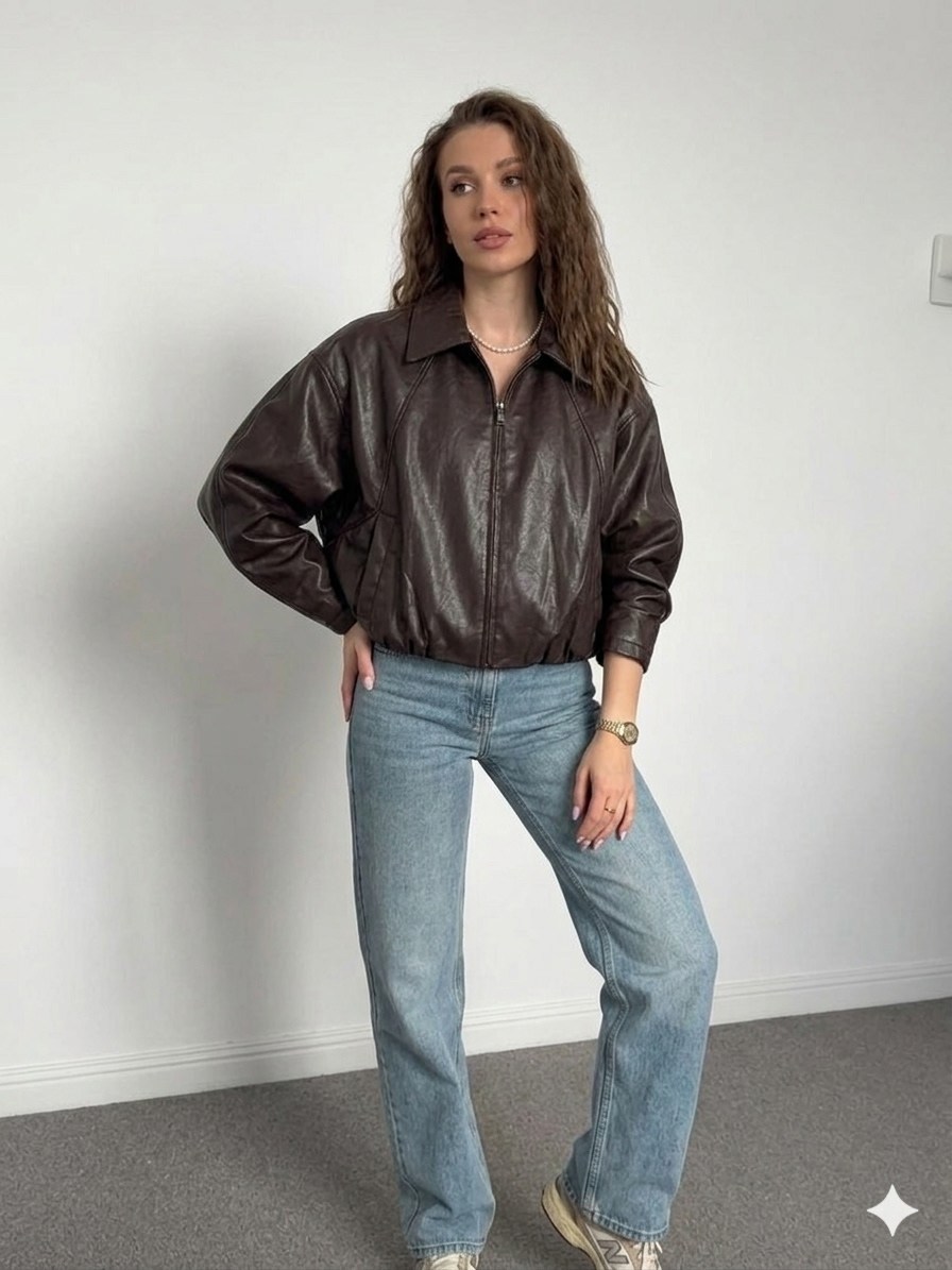women’s fashion 90s leather jacket oversized brown bomber jacket,80 s vintage women oversized bomber fully grain leather jacket,женская куртка из искусственной кожи,куртка женская кожаная,коричневая к