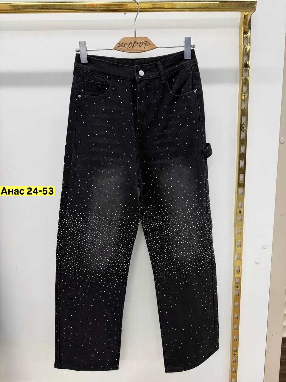 женские джинсы со стразами,джинсы клеш со стразами h&a collection,джинсы со стразами,джинсы широкие со стразами,джинсы прямые со стразами черные le o 222675248