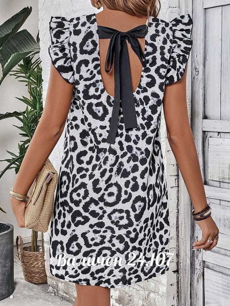 ,платье с леопардовым принтом,платье женской,сток одежда,платья